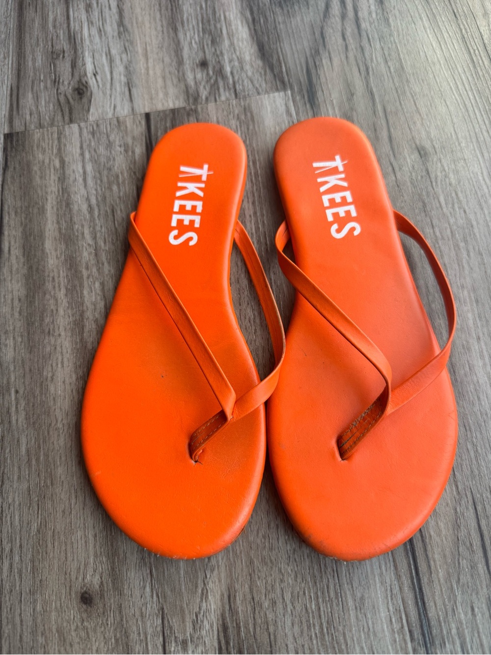 TKEES Bright Orange Slim Strap Sandals